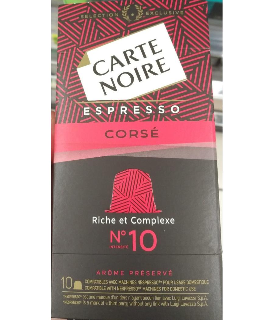 CAFE CAPSULES CORSE N°10  ESPRESSO CARTE NOIR  53G CAFE CAPSULES CORSE N°10  ESPRESSO CARTE NOIR  53G