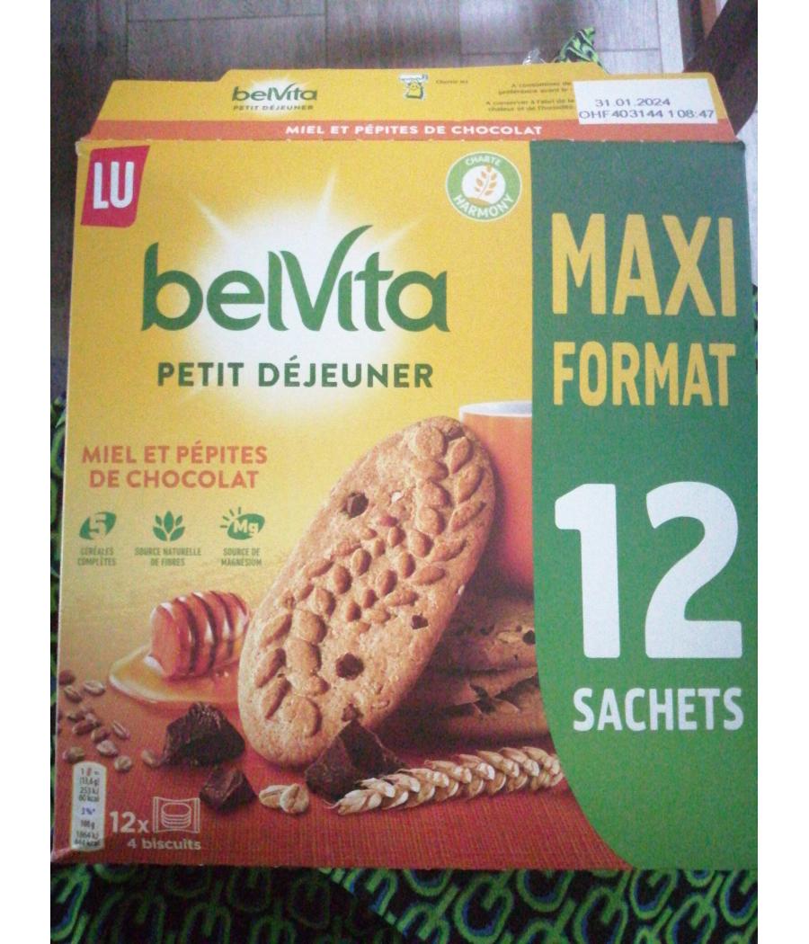BISCUITS PETIT DEJEUNER MIEL & PEPITES DE CHOCOLAT BELVITA 650 G BISCUITS PETIT DEJEUNER MIEL & PEPITES DE CHOCOLAT BELVITA 650 G