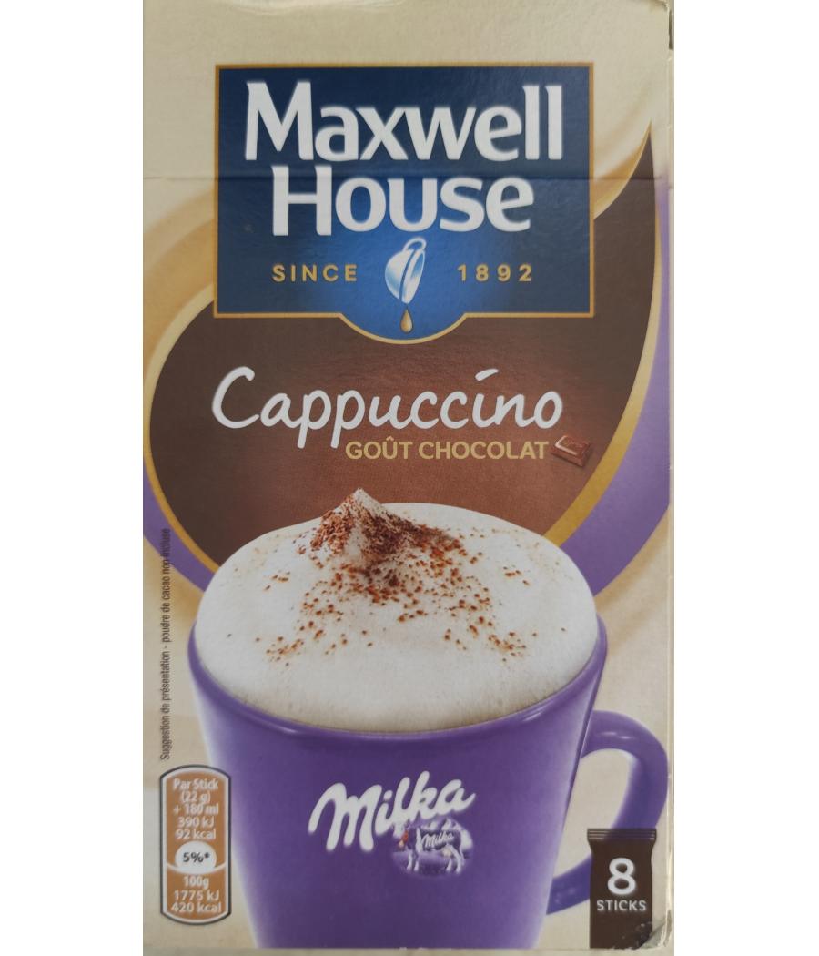 CAPPUCCINO GOUT CHOCOLAT MILKA MAXWELL HOUSE 8X22G CAPPUCCINO GOUT CHOCOLAT MILKA MAXWELL HOUSE 8X22G
