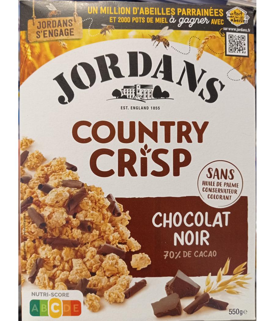CEREALES COUNTRY CRISP CHOCOLAT NOIR JORDANS 550G CEREALES COUNTRY CRISP CHOCOLAT NOIR JORDANS 550G