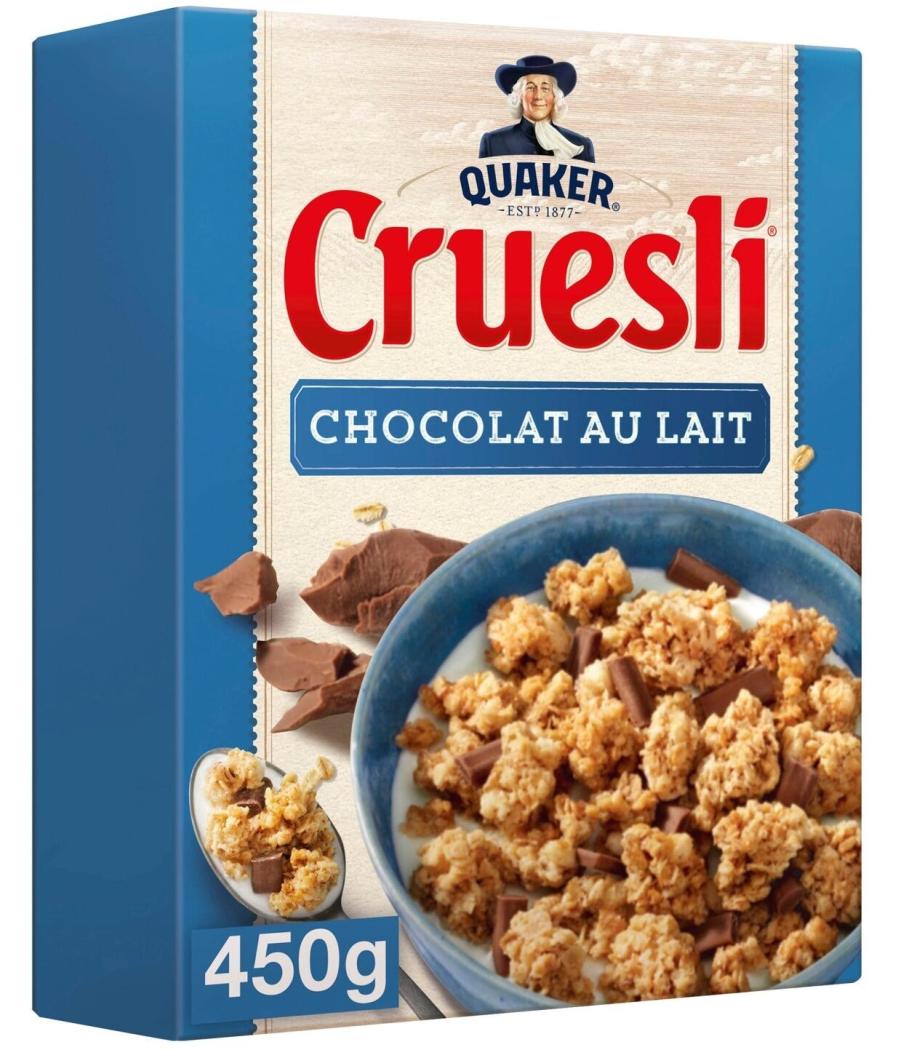 CEREALES CRUESLI CHOCOLAT AU LAIT QUAKER 450G CEREALES CRUESLI CHOCOLAT AU LAIT QUAKER 450G