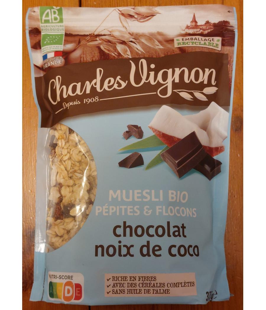 MUESLI BIO PEPITES ET FLOCONS CHOCOLAT NOIX DE COCO 375 G MUESLI BIO PEPITES ET FLOCONS CHOCOLAT NOIX DE COCO 375 G