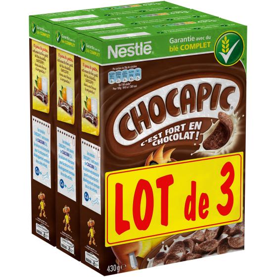 CHOCAPIC CEREALES PETIT DEJEUNER NESTLE 3 X 430G 1290G