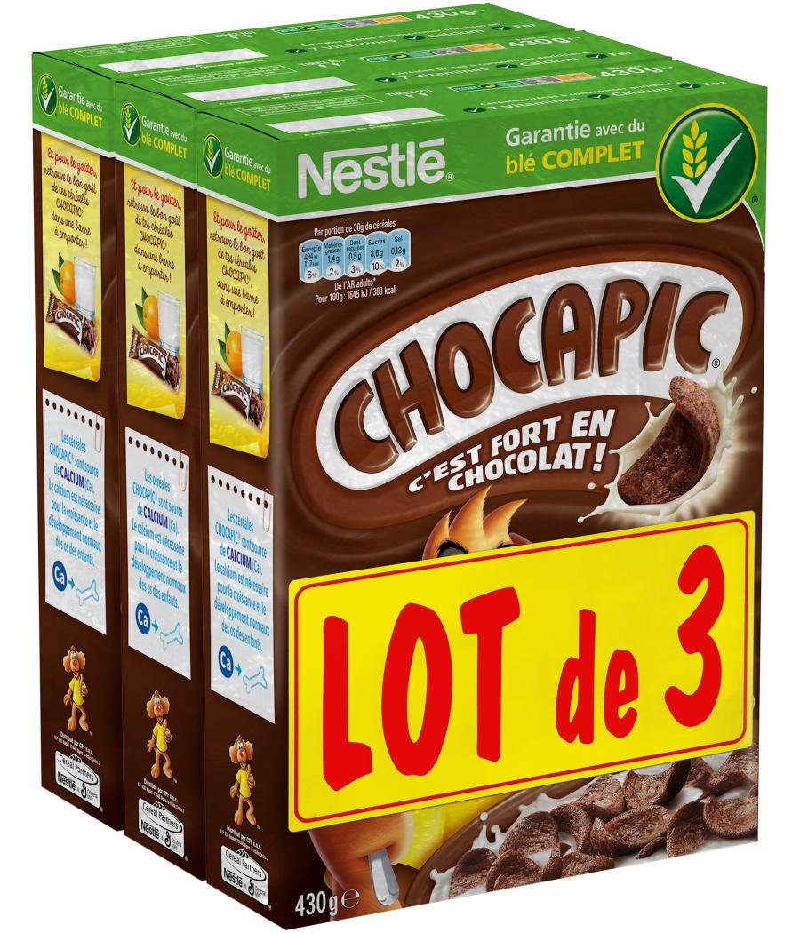 CHOCAPIC CEREALES PETIT DEJEUNER NESTLE 3 X 430G 1290G CHOCAPIC CEREALES PETIT DEJEUNER NESTLE 3 X 430G 1290G