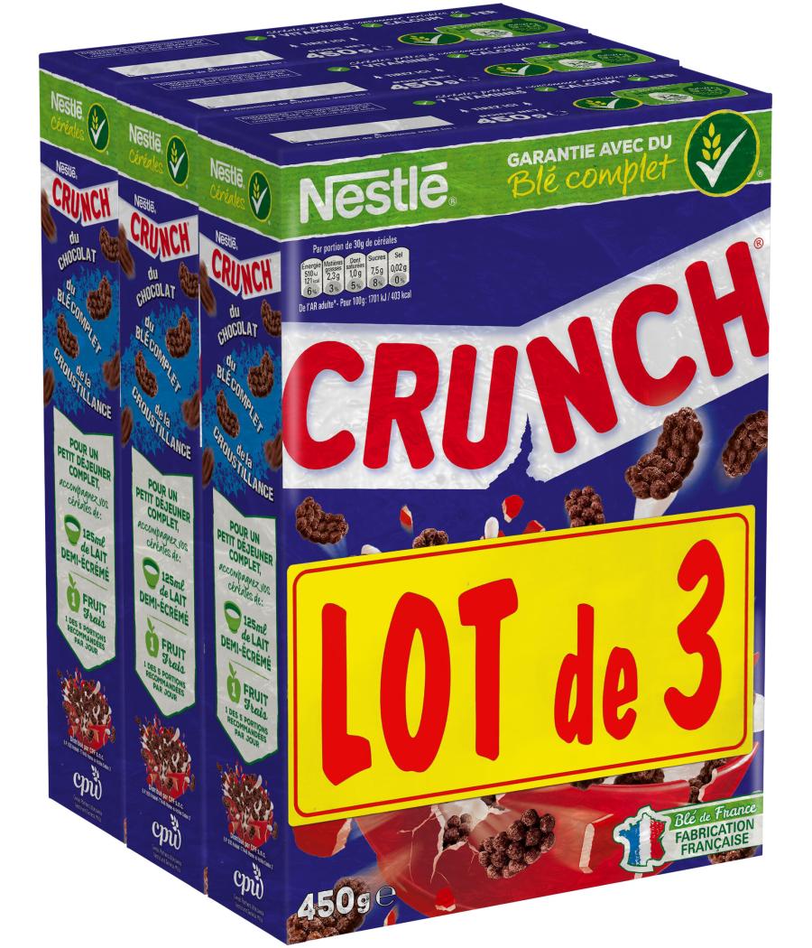 CEREALES PETIT DEJEUNER NESTLE 3X450G CRUNCH1350G CEREALES PETIT DEJEUNER NESTLE 3X450G CRUNCH1350G