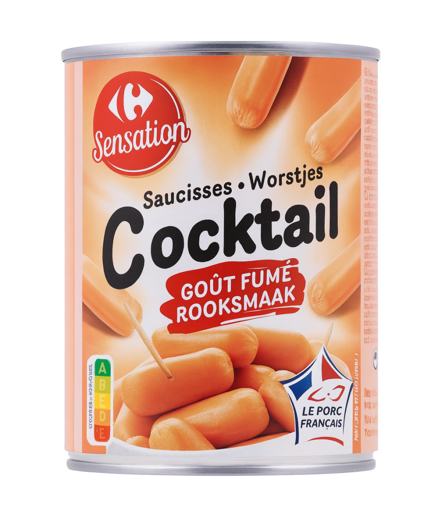 SAUCISSES COCKTAIL GOUT FUME CARREFOUR  220G SAUCISSES COCKTAIL GOUT FUME CARREFOUR  220G