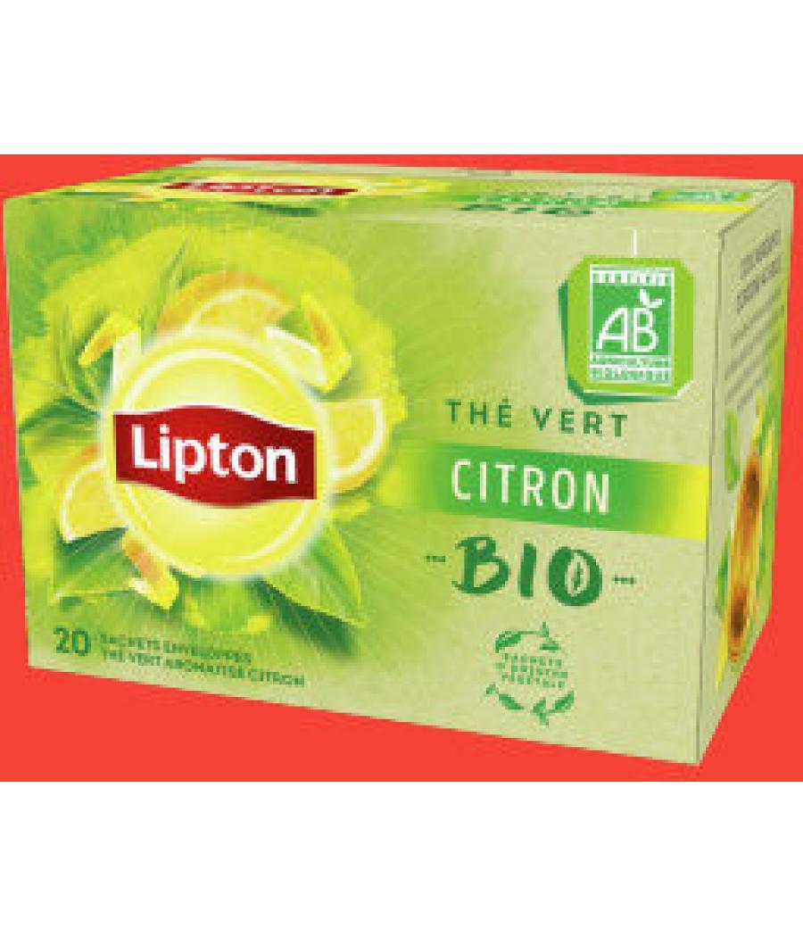 LIPTON THE VERT BIO CITRON 20 SACHETS 26G LIPTON THE VERT BIO CITRON 20 SACHETS 26G