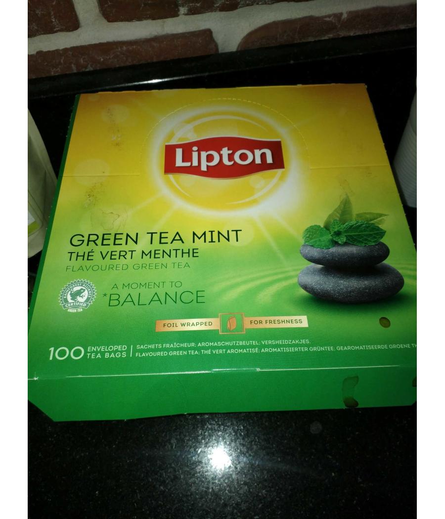 LIPTON THE VERT MENTHE 100 SACHETS FRAICHEUR 160G LIPTON THE VERT MENTHE 100 SACHETS FRAICHEUR 160G