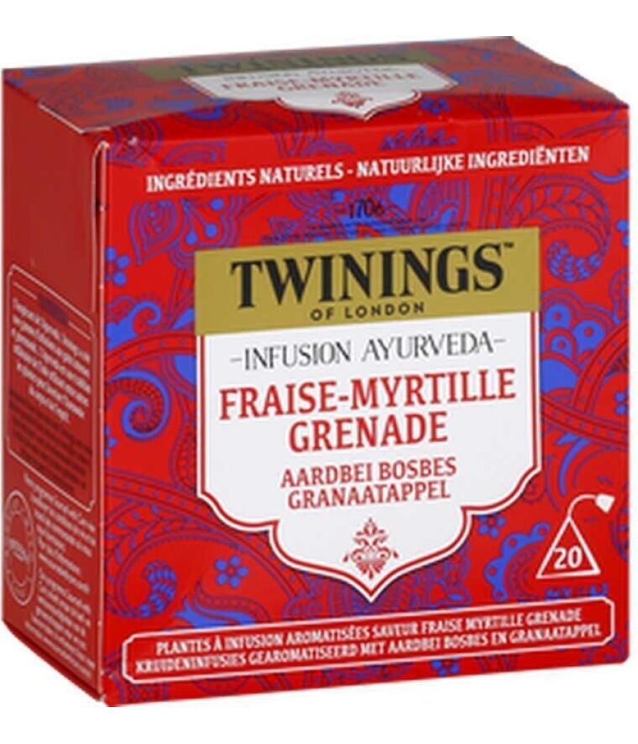 INFUSION AYURVEDA FRAISE MYRTILLE GRENADE 32G 20 SACHETS INFUSION AYURVEDA FRAISE MYRTILLE GRENADE 32G 20 SACHETS