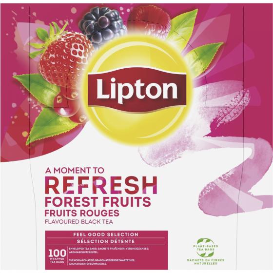LIPTON FEEL GOOD SELECTION THE NOIR FRUITS ROUGES 100 SACHETS 160G