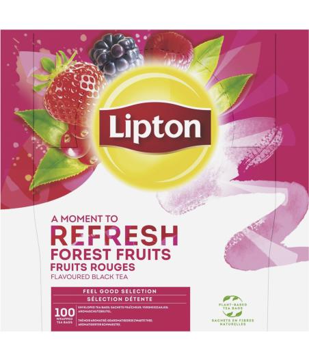 LIPTON FEEL GOOD SELECTION THE NOIR FRUITS ROUGES 100 SACHETS 160G