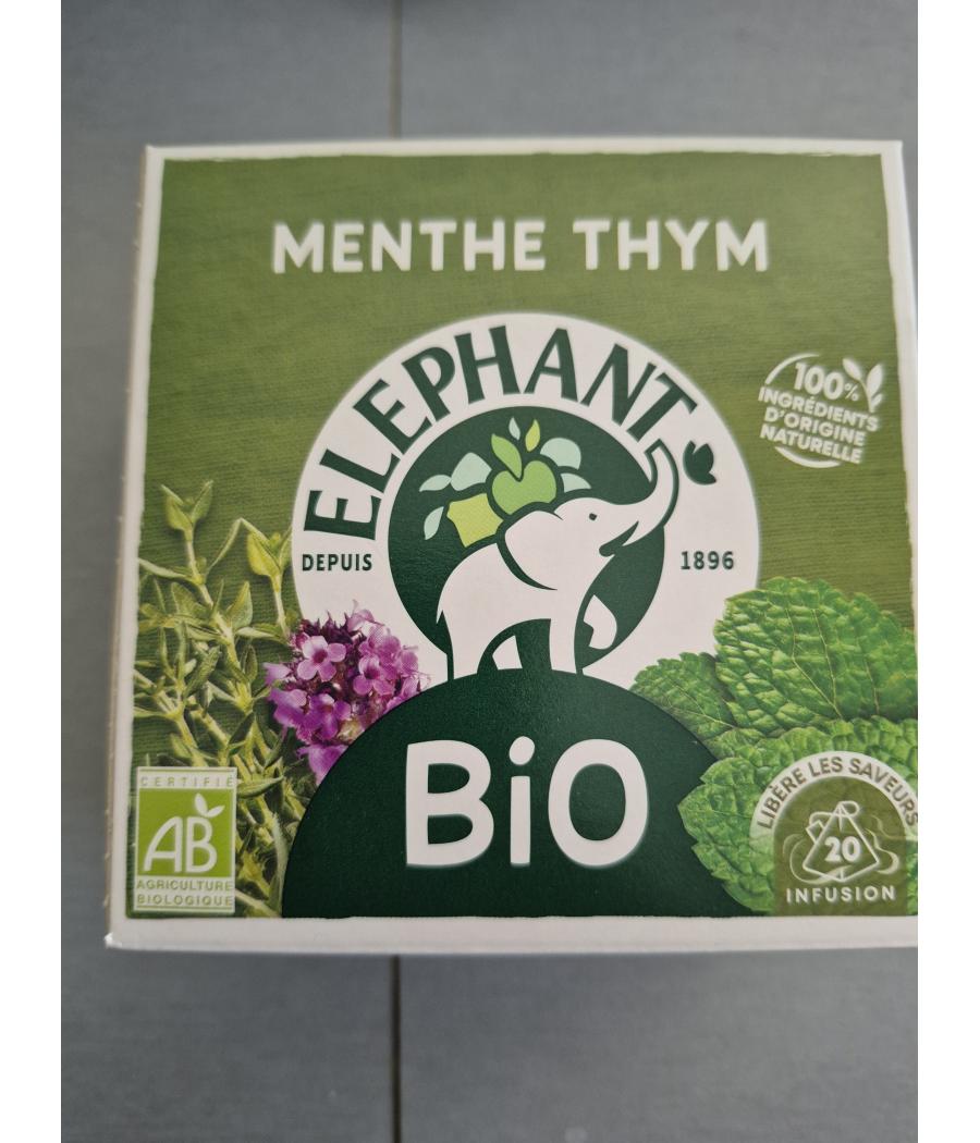 INFUSION BIO MENTHE THYM ELEPHANT 26G INFUSION BIO MENTHE THYM ELEPHANT 26G