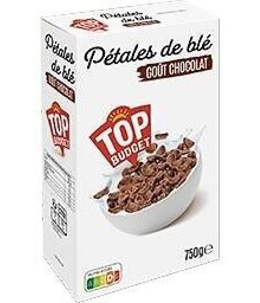 CEREALES TOP BUDGET PETALES CHOCOLAT 750G CEREALES TOP BUDGET PETALES CHOCOLAT 750G