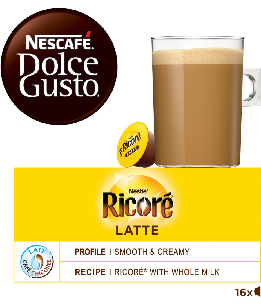 CAPSULES NESCAFE DOLCE GUSTO RICORE LATTE 16 CAPSULES 168G CAPSULES NESCAFE DOLCE GUSTO RICORE LATTE 16 CAPSULES 168G