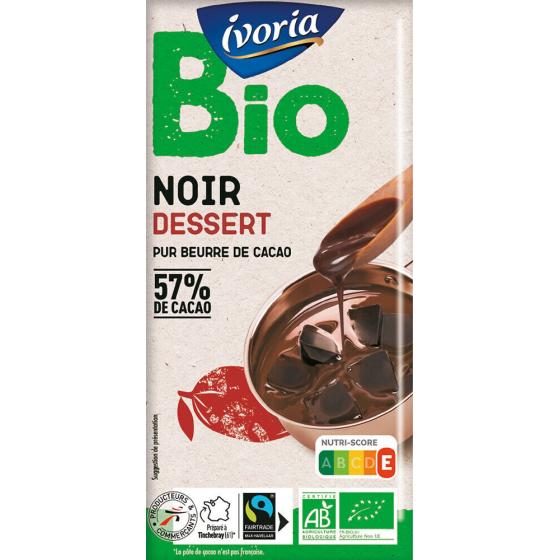 CHOCOLAT TABLETTE BIO DESSERT  NOIR - 200G
