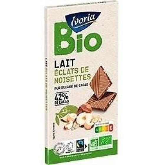TABLETTE BIO DEGUSTATION - CHOCOLAT AU LAIT AUX ECLATS DE NOISETTES - 100G 100 G