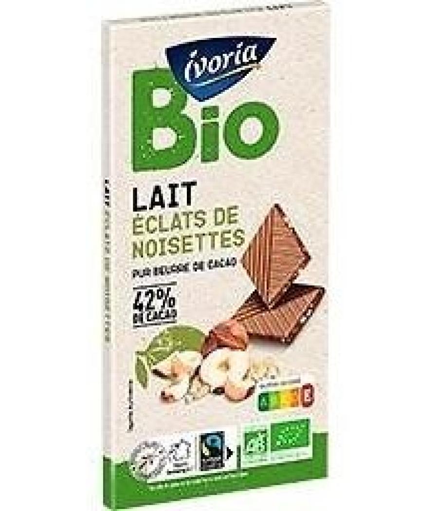 TABLETTE BIO DEGUSTATION - CHOCOLAT AU LAIT AUX ECLATS DE NOISETTES - 100G 100 G TABLETTE BIO DEGUSTATION - CHOCOLAT AU LAIT AUX ECLATS DE NOISETTES - 100G 100 G