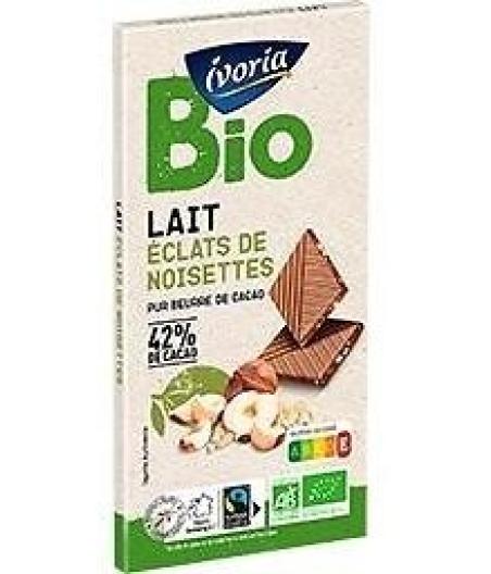 TABLETTE BIO DEGUSTATION - CHOCOLAT AU LAIT AUX ECLATS DE NOISETTES - 100G 100 G