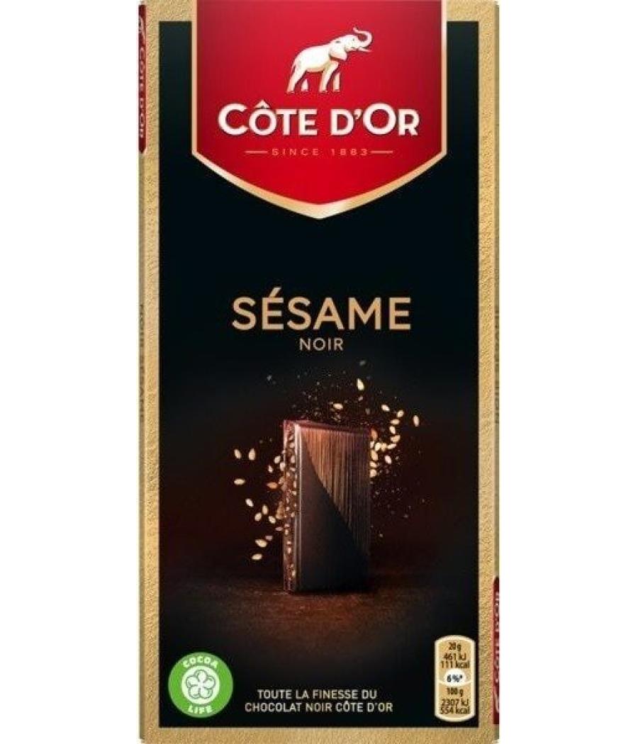 TABLETTE DE CHOCOLAT NOIR AU SESAME 100G TABLETTE DE CHOCOLAT NOIR AU SESAME 100G
