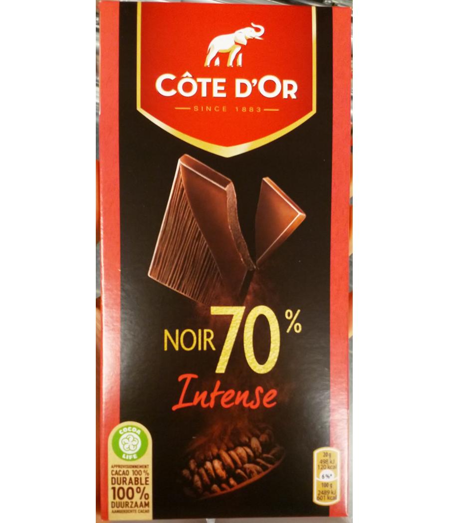 CHOCOLAT NOIR 70% INTENSE COTE D'OR  100G CHOCOLAT NOIR 70% INTENSE COTE D'OR  100G