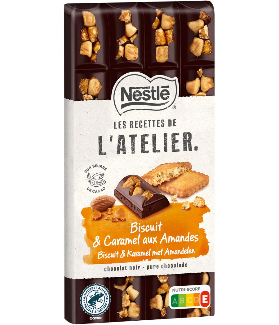 NESTLE L\'ATELIER TABLETTE CHOCOLAT NOIR BISCUIT CARAMEL AMANDES - 170G 170 G NESTLE L\'ATELIER TABLETTE CHOCOLAT NOIR BISCUIT CARAMEL AMANDES - 170G 170 G