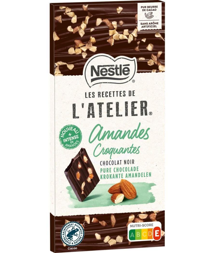 NESTLE L\'ATELIER TABLETTE CHOCOLAT NOIR AMANDES CROQUANTES - 100G 100 G NESTLE L\'ATELIER TABLETTE CHOCOLAT NOIR AMANDES CROQUANTES - 100G 100 G