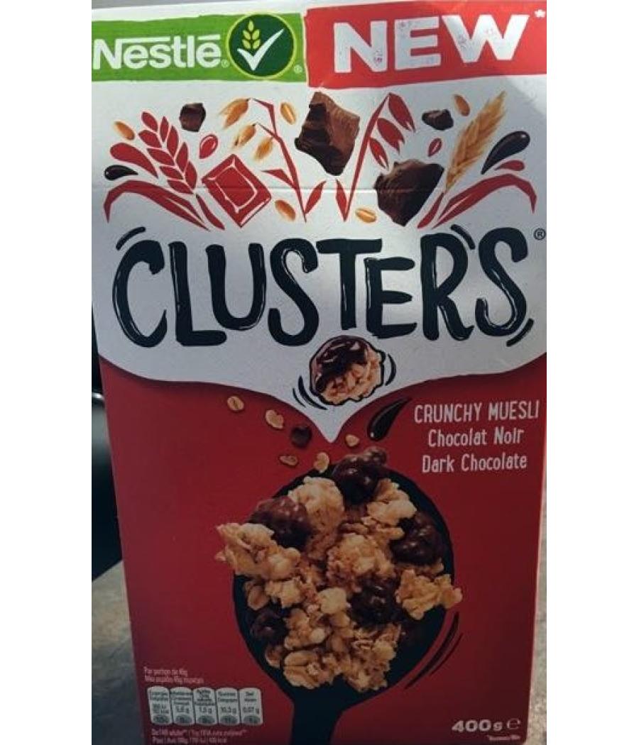CLUSTERS CHOCOLAT NOIR 400 G CLUSTERS CHOCOLAT NOIR 400 G