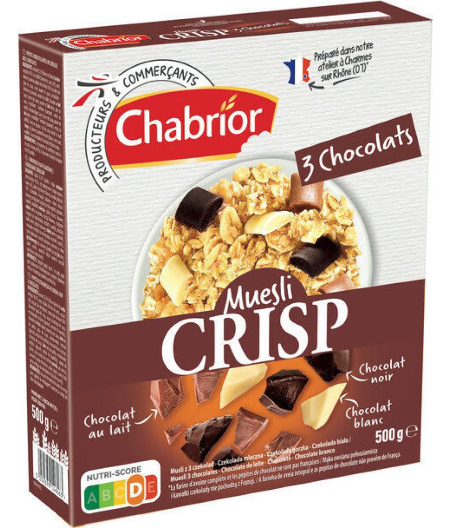 CEREALES MUESLI CRISP 3 CHOCOLATS 500 G CEREALES MUESLI CRISP 3 CHOCOLATS 500 G