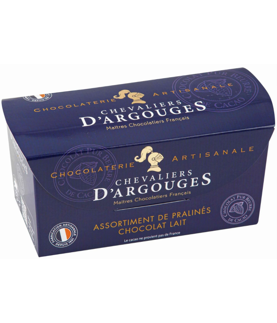 CONFISERIE CHEVALIERS D'ARGOUGES ASSORTIMENT DE PRALINES CHOCOLAT LAIT 185G CONFISERIE CHEVALIERS D'ARGOUGES ASSORTIMENT DE PRALINES CHOCOLAT LAIT 185G