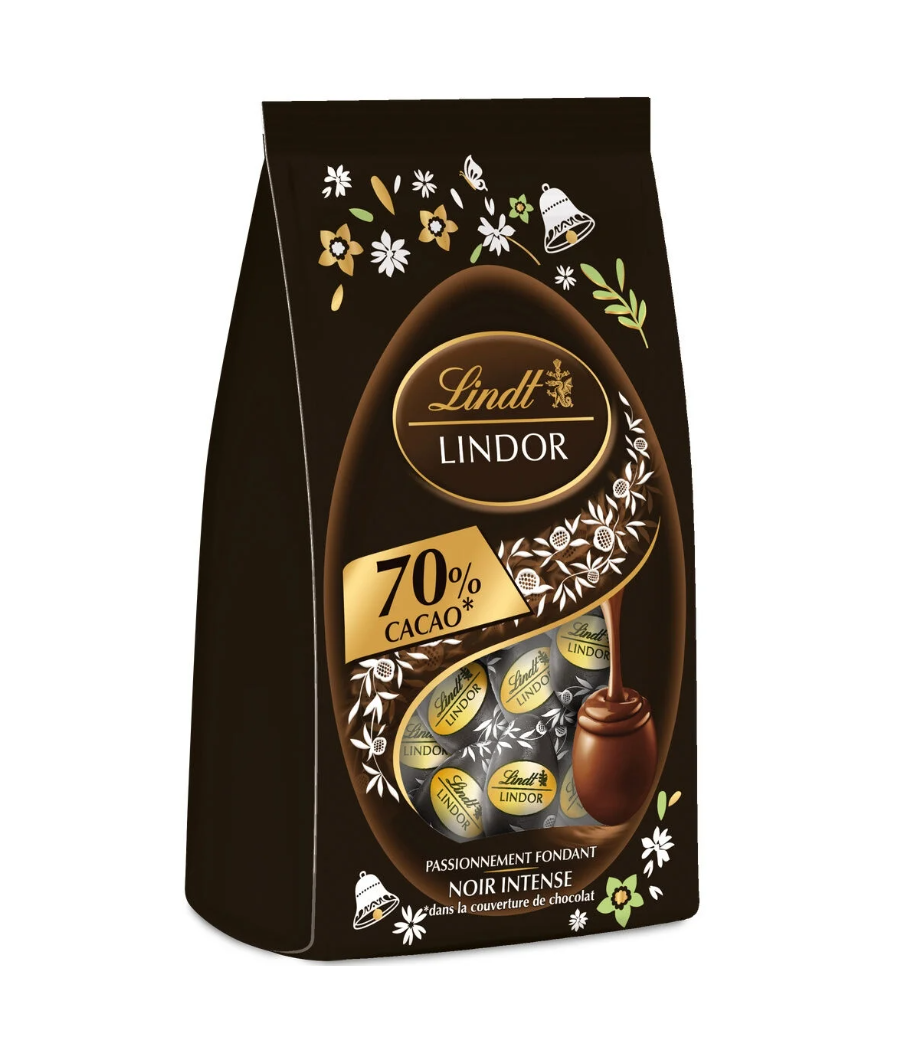 OEUFS CHOCOLAT NOIR LINDOR 70% CACAO LINDT 180G OEUFS CHOCOLAT NOIR LINDOR 70% CACAO LINDT 180G