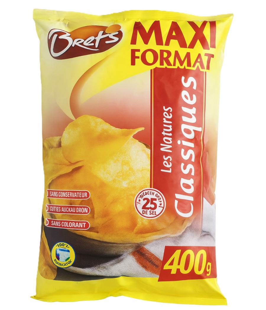 CHIPS NATURES CLASSIQUES BRETS 400G CHIPS NATURES CLASSIQUES BRETS 400G
