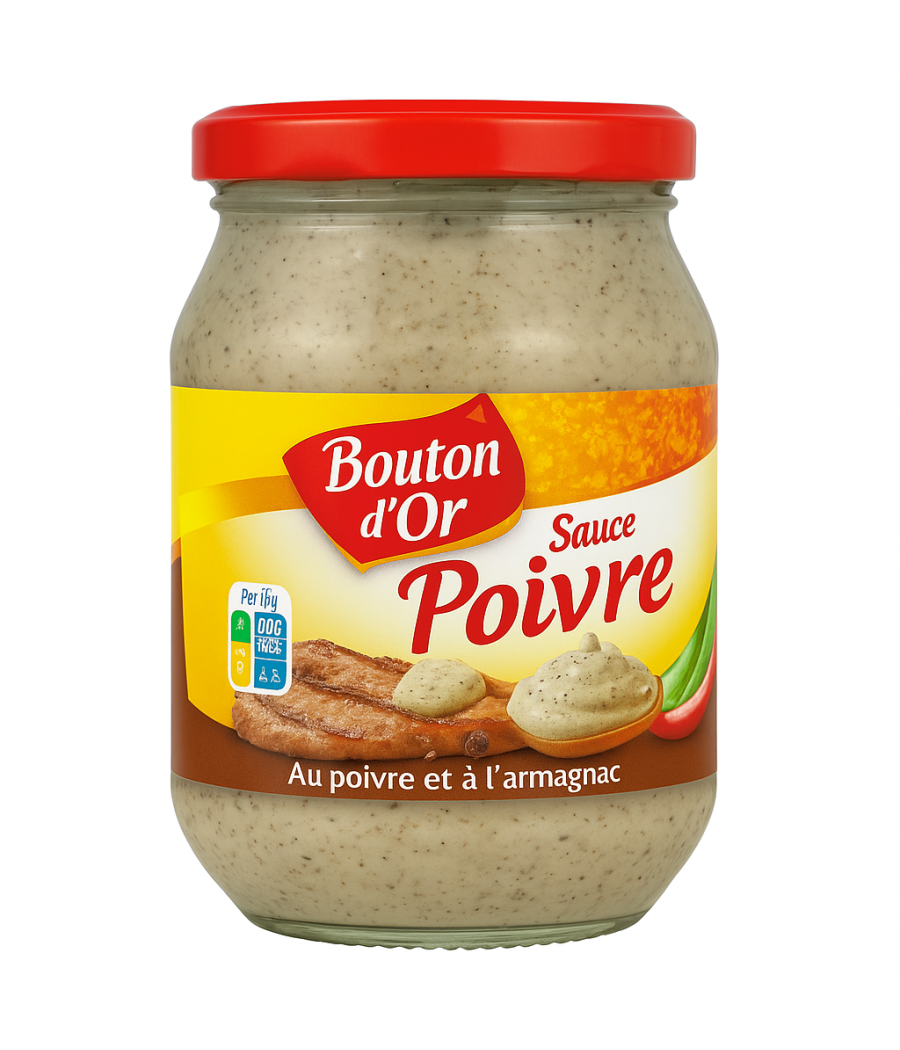 SAUCE POIVRE ET A L'ARMAGNAC  BOUTON D'OR 235G SAUCE POIVRE ET A L'ARMAGNAC  BOUTON D'OR 235G