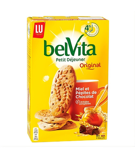 BISCUITS ORIGINAL PETIT-DEJEUNER MIEL ET PEPITES DE CHOCOLAT BELVITA  440G