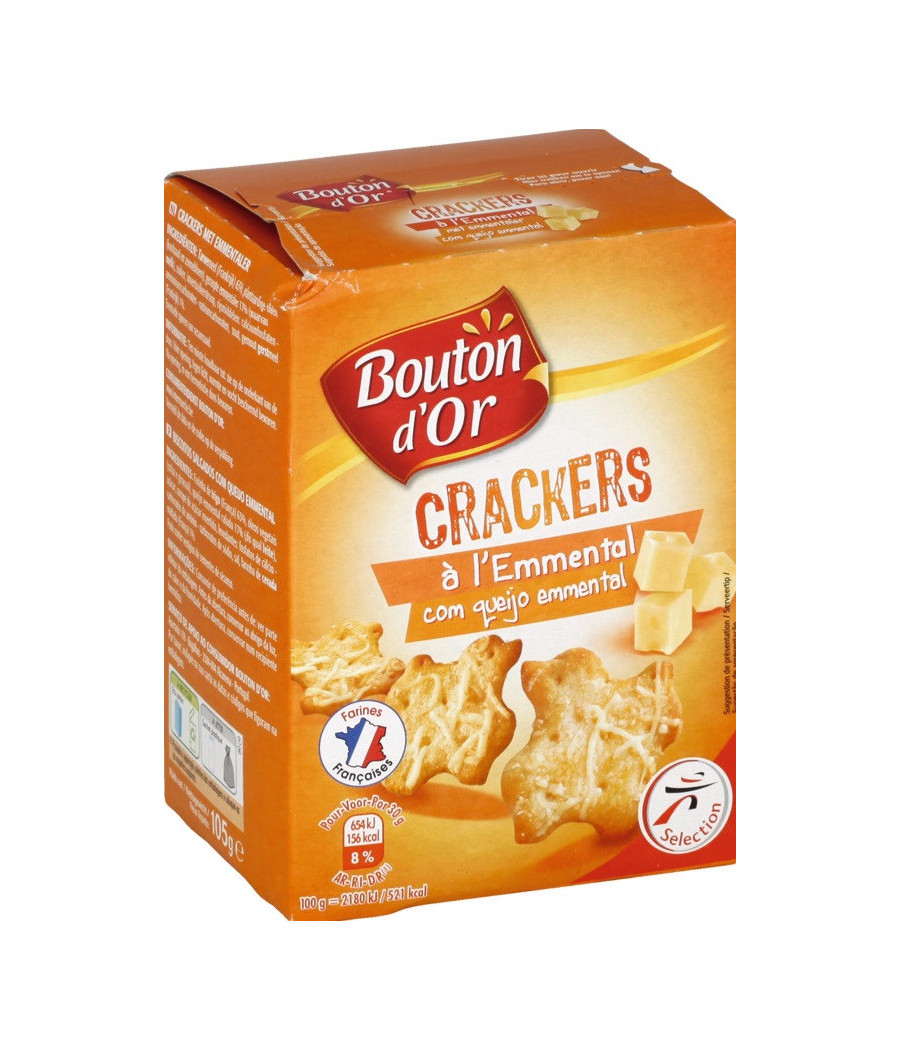 CRACKERS A L'EMMENTAL BOUTON D'OR 105G CRACKERS A L'EMMENTAL BOUTON D'OR 105G