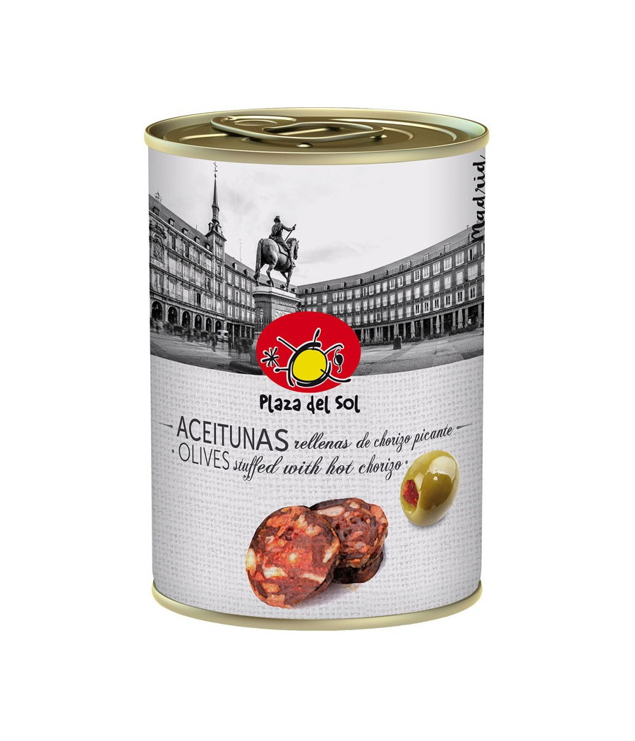 OLIVES VERTES FARCIES AU CHORIZO PLAZA DEL SOL 120G OLIVES VERTES FARCIES AU CHORIZO PLAZA DEL SOL 120G