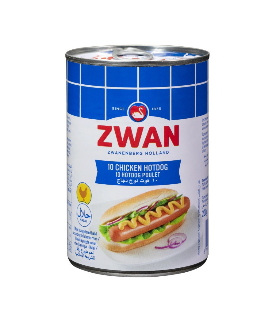 ZWAN 10 CHIKEN HOT DOG POULET ZWAN 10 CHIKEN HOT DOG POULET
