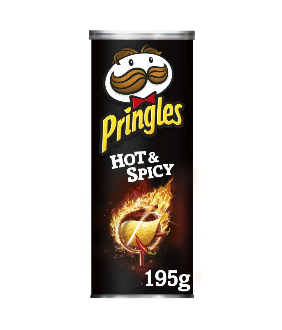 CHIPS HOT & SPICY PRINGLES 195G CHIPS HOT & SPICY PRINGLES 195G