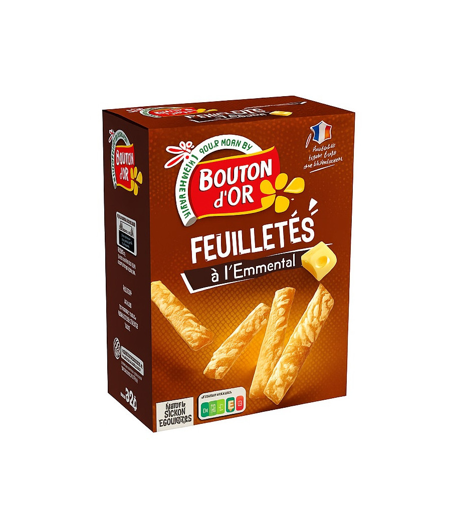 FEUILLETE EMMENTAL BOUTON D'OR 85G FEUILLETE EMMENTAL BOUTON D'OR 85G