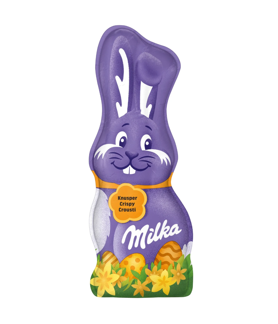 MOULAGE LAPIN  AU CHOCOLAT AU LAIT ET RIZ CROUSTILLANT MILKA 95G MOULAGE LAPIN  AU CHOCOLAT AU LAIT ET RIZ CROUSTILLANT MILKA 95G