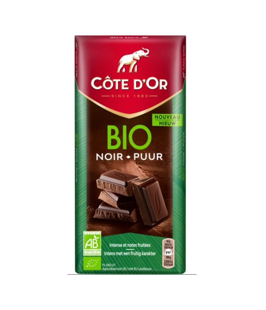 CHOCOLAT COTE D'OR BIO NOIR 150G CHOCOLAT COTE D'OR BIO NOIR 150G