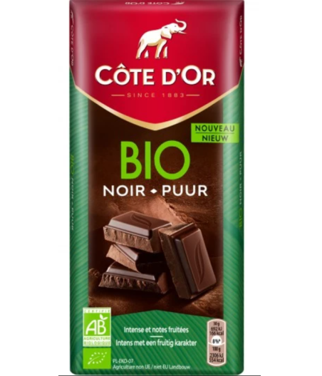 CHOCOLAT COTE D'OR BIO NOIR 150G