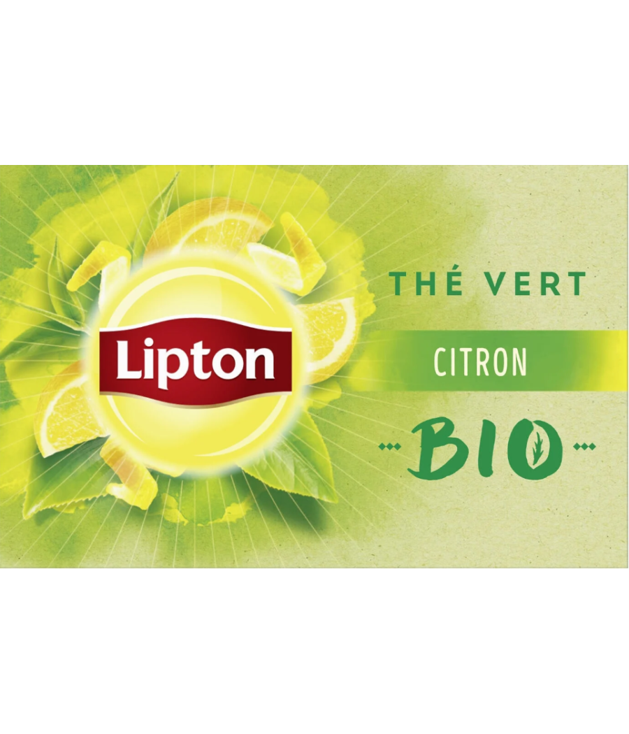 LIPTON THE VERT BIO CITRON 20 SACHETS 26G LIPTON THE VERT BIO CITRON 20 SACHETS 26G