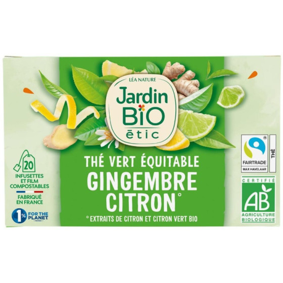 THE VERT GINGEMBRE CITRON VERT JARDIN BIO 30G