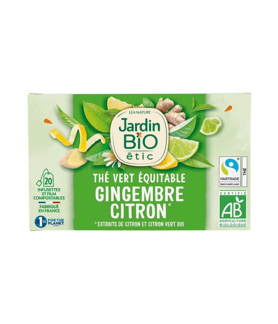 THE VERT GINGEMBRE CITRON VERT JARDIN BIO 30G THE VERT GINGEMBRE CITRON VERT JARDIN BIO 30G