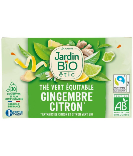 THE VERT GINGEMBRE CITRON VERT JARDIN BIO 30G