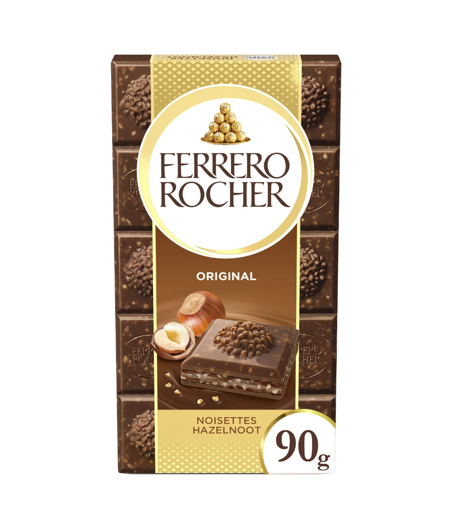 CHOCOLAT FERRERO ROCHER NOISETTES 90G CHOCOLAT FERRERO ROCHER NOISETTES 90G