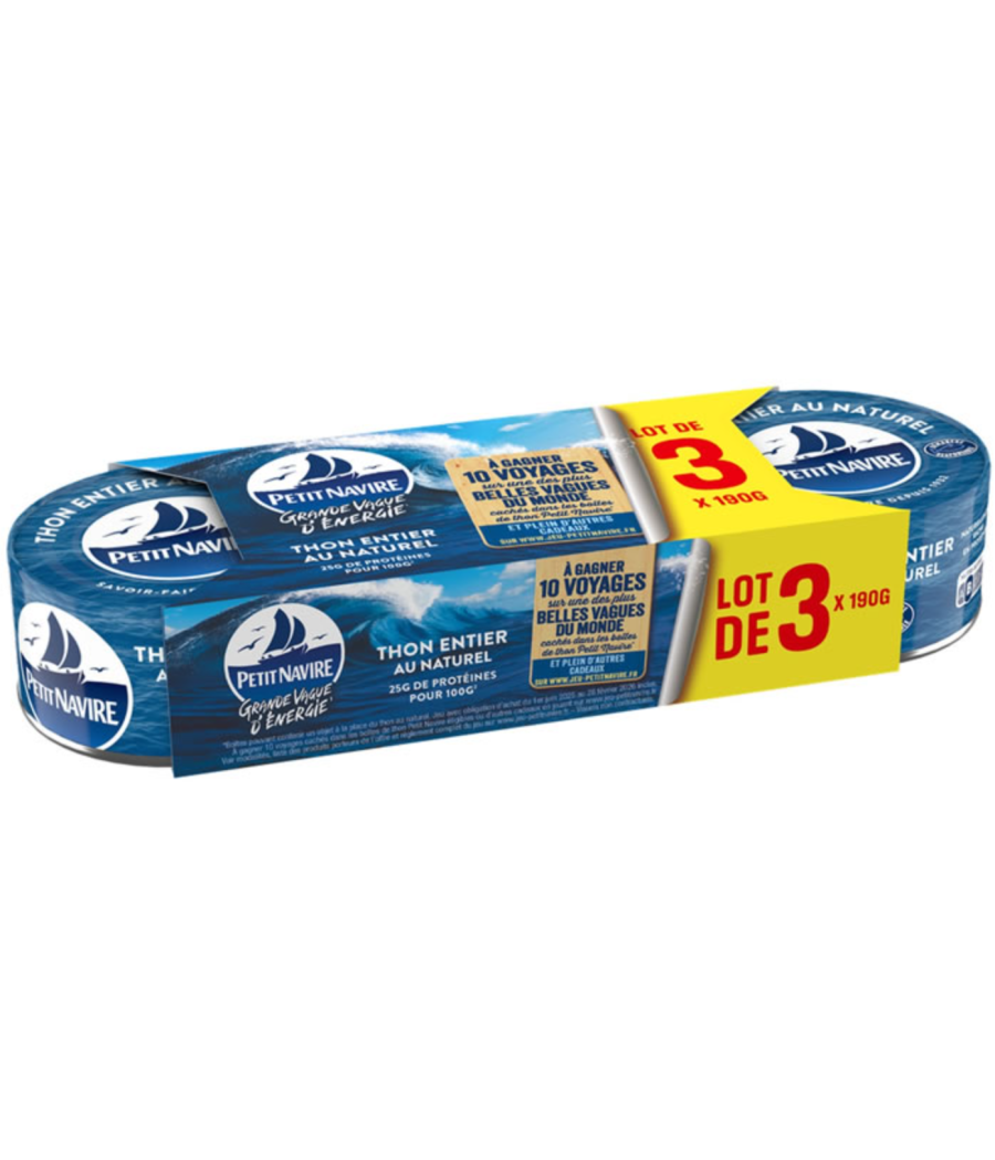 THON ENTIER AU NATURE ALBACORE LE PETIT NAVIRE 190G THON ENTIER AU NATURE ALBACORE LE PETIT NAVIRE 190G