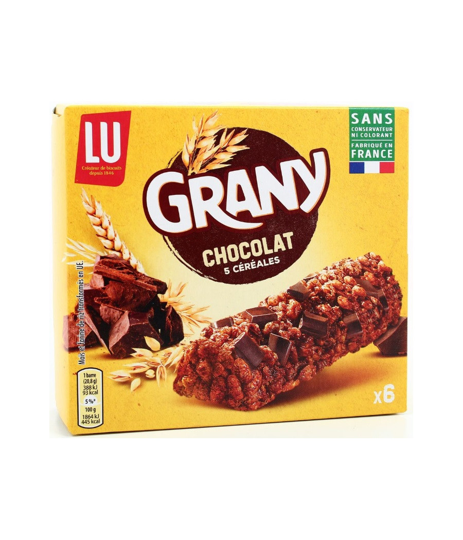 GRANY CHOCOLATE 5 CEREALS BAR X6, LU  125G GRANY CHOCOLATE 5 CEREALS BAR X6, LU  125G