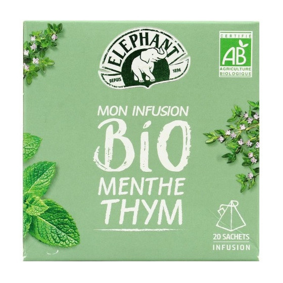 INFUSION BIO MENTHE THYM ELEPHANT 26G