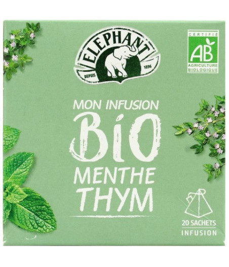 INFUSION BIO MENTHE THYM ELEPHANT 26G
